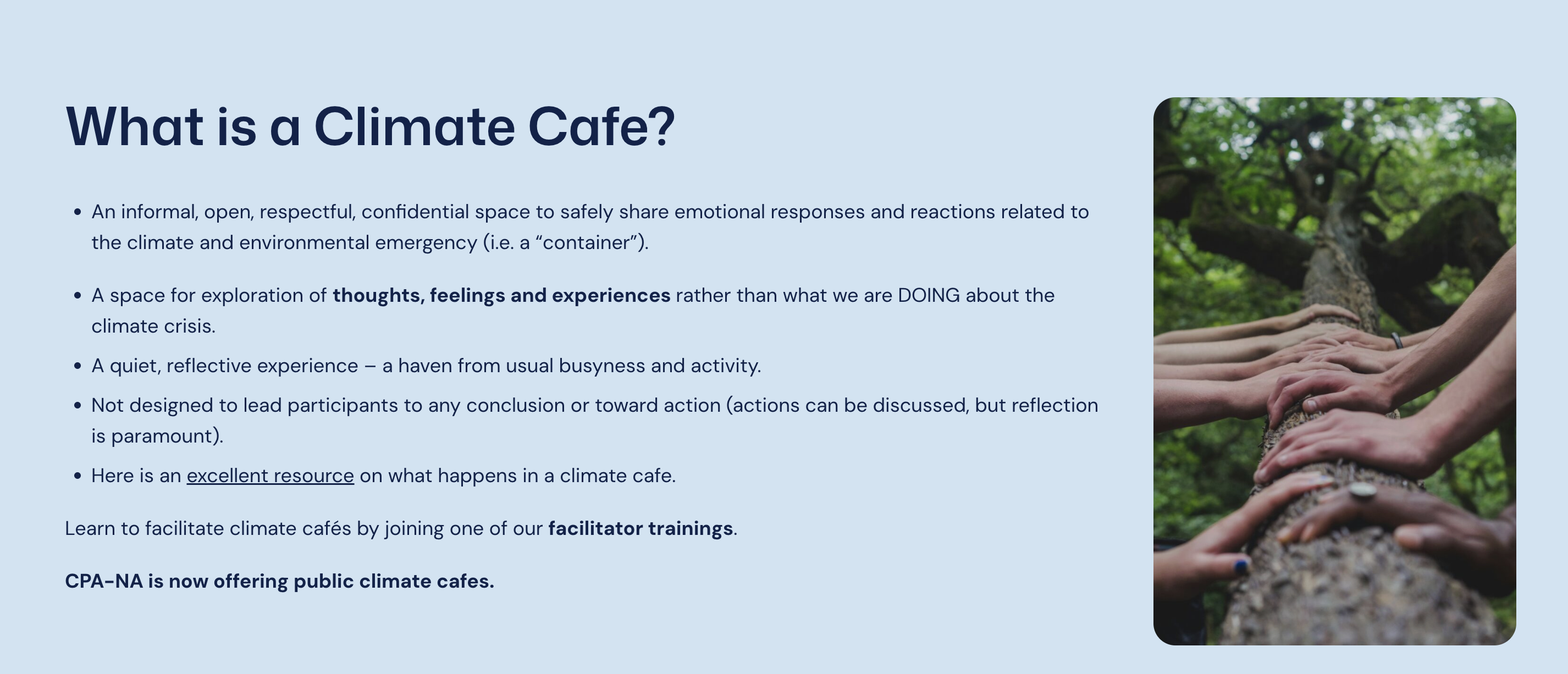 Climate Cafe (Psychology-based format)