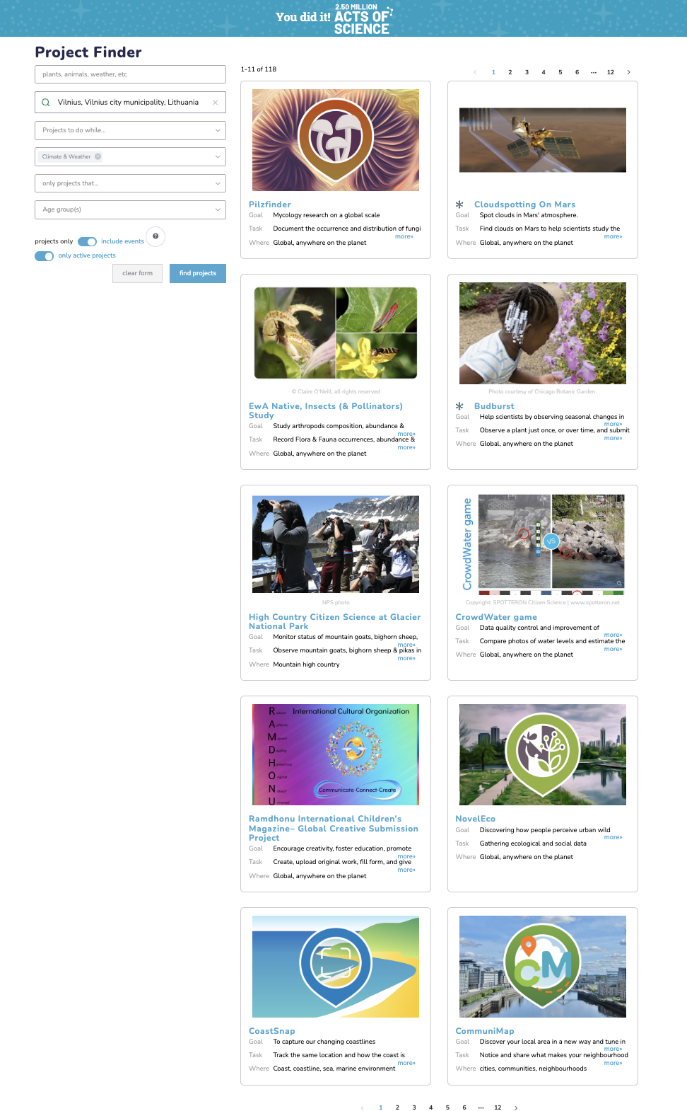 SciStarter: Citizen Science Project Finder