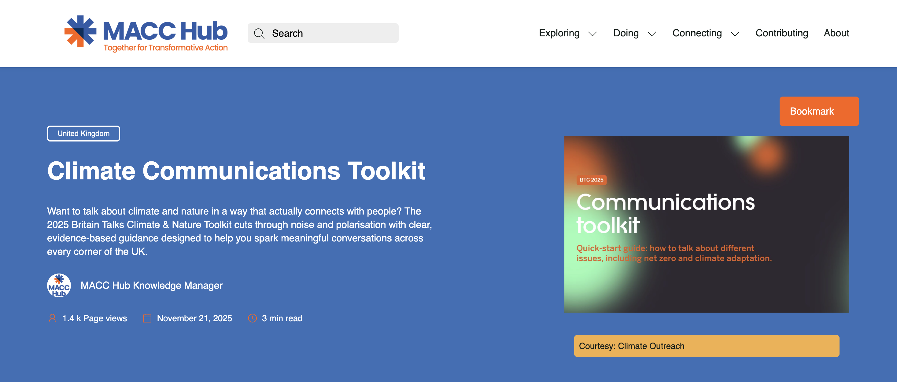 MACC Hub: Climate Communications Toolkit