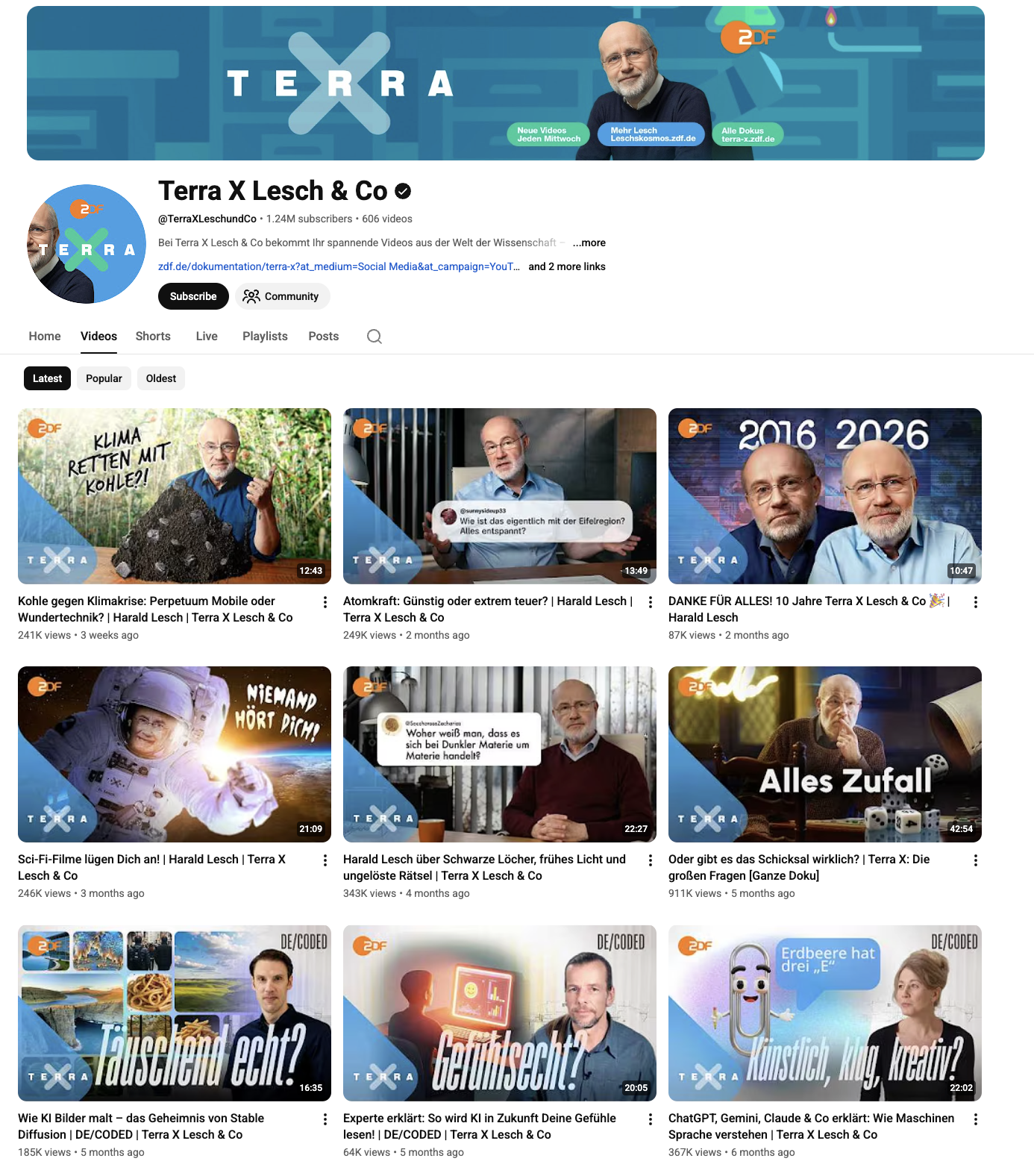 Terra X (ZDF) – YouTube kanalas
