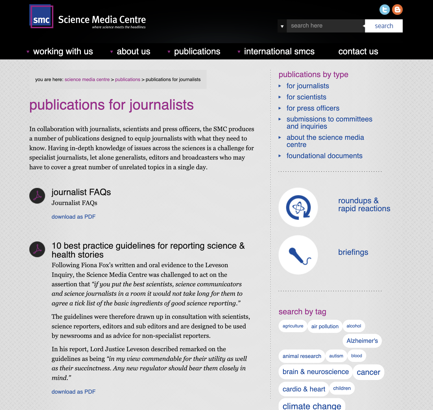 Science Media Centre: Working with the Media